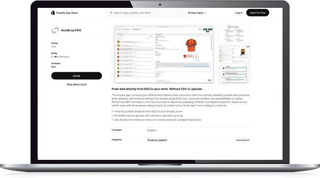 Acadia by DDS App for Shopify