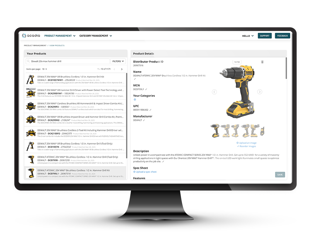Acadia by DDS - Product Data Delivery Platform