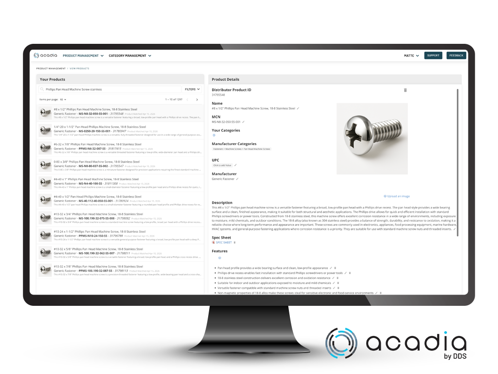 DDS + Acadia AI -Fastener Data