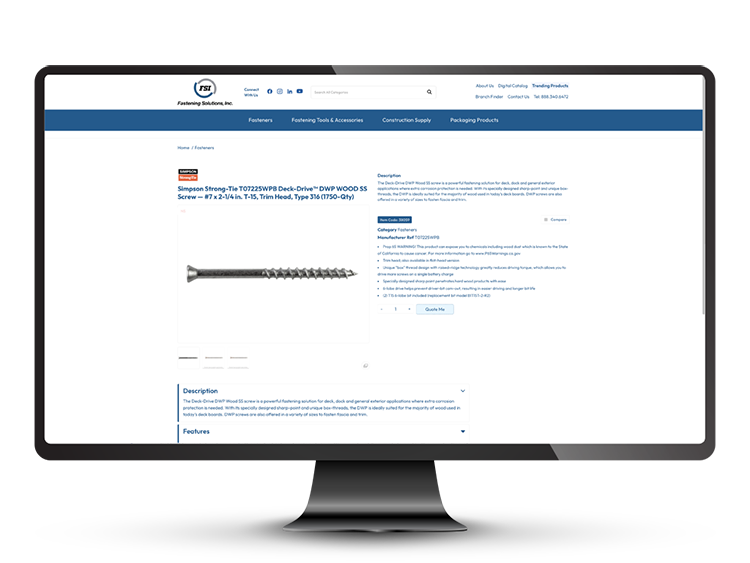 FSI Website - Product Data Example